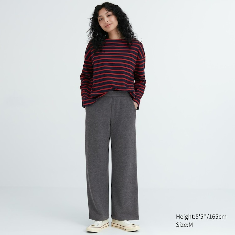 UNIQLO กางเกง Ultra Stretch ผ้าวาฟเฟิล ทรงขาตรง