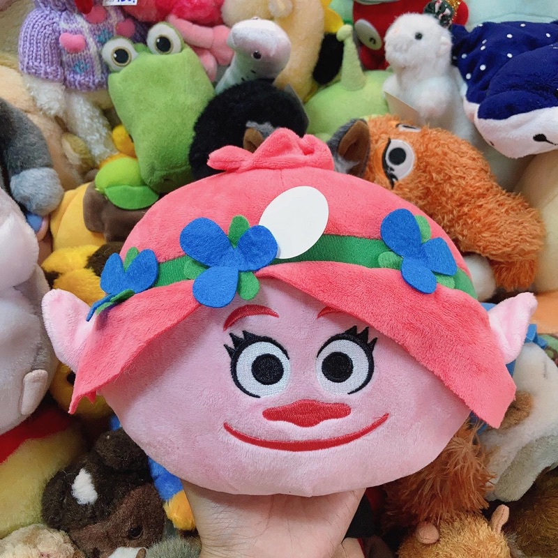 ตุ๊กตาโทรล หัวโทรลสีชมพูนุ่ม Troll Plush
