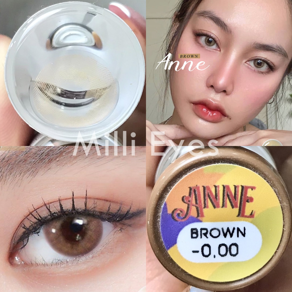 ลายใหม่ Anne สายฝอ ห้ามพลาด รับตรงจากแบรนด์ สีน้ำตาลสวยมาก ค่าน้ำสูง 55% คอนแทคเลนส์ MAYA ตาโต บิ๊กอาย ฝาน้ำตาล