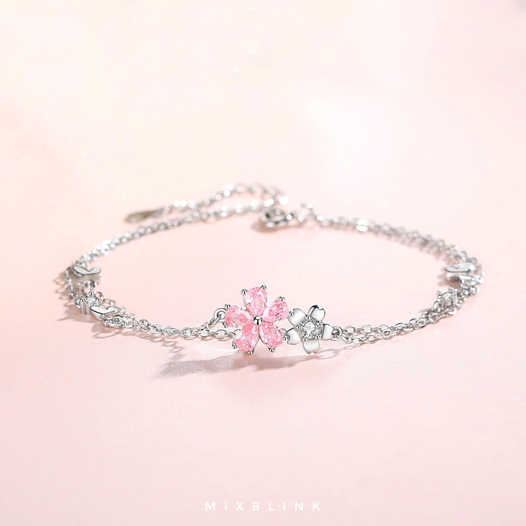 สร้อยข้อมือ เงินแท้ 92.5% ส่งฟรี EMS ♡ รุ่น Cecily ♡ - ( #P10 )