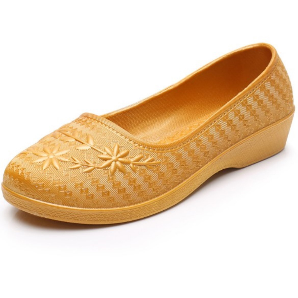 ꕥCatalog shoesꕥ รองเท้าคัชชูส้นเตี้ย แต่งลายดอกไม้ ยางนิ่มใส่สบาย มี 3 สี เบอร์ 36-41