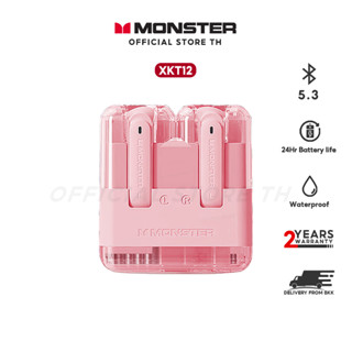 Monster XKT12 Gaming หูฟังบลูทูธไร้สาย HIFI บลูทู ธ 5.3 ห้องโดยสารโปร่งแสง Led เอชดีโทร โหมดเกม เวลาแฝงต่ำ