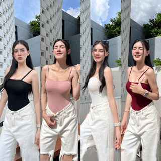 🌈 SpinnyHouse 🌈 บอดี้สูทสายเดี่ยว ผ้าเรย่อน ยืดเยอะ ช่วงเป้า…