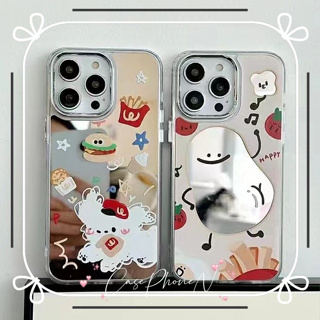 🔥สไตล์ใหม่🔥เคสไอโฟน iphone 11 14 Pro Max การ์ตูน น่ารัก สาว แบบกระจก ขอบเต็ม เคส iphone 12 13 Pro Case for iPhone