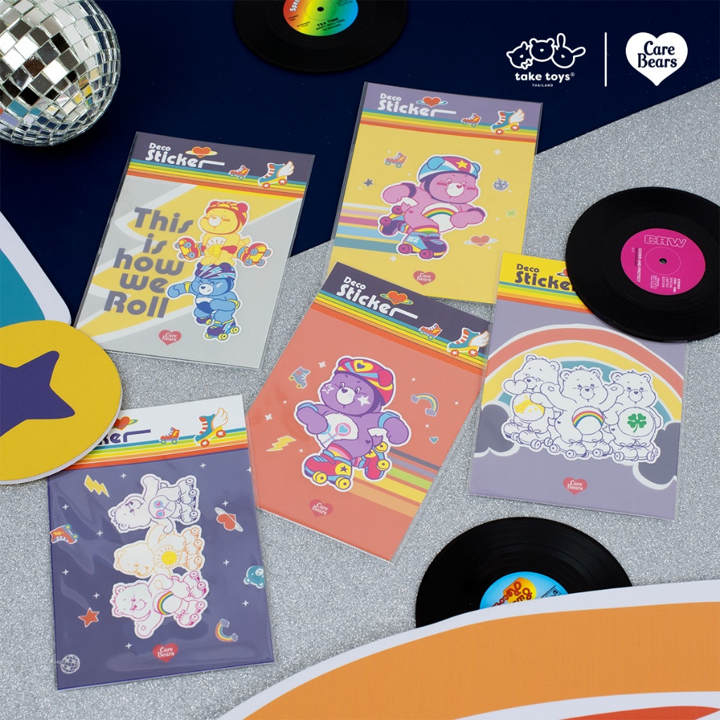 Care Bears Skate Squad Sticker Deco-สติ้กเกอร์แคร์แบร์ แบบไดคัท