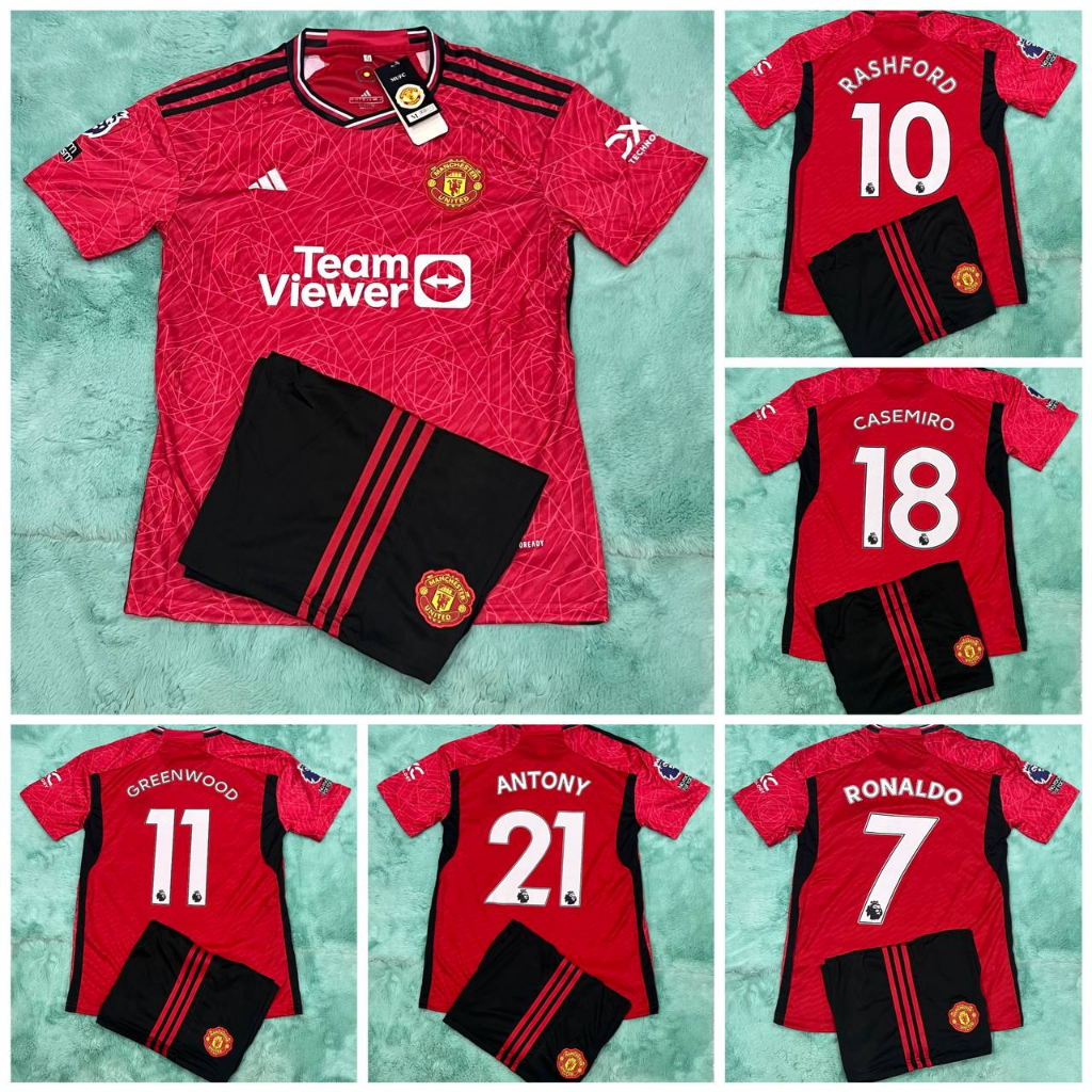 เสื้อกีฬา เบอร์/กับชื่อ น ฤดูกาลใหม่ ชุดบอลผู้ใหญ่ สินค้าพร้อมชุด (เสื้อบอลและกางเกงบอล)