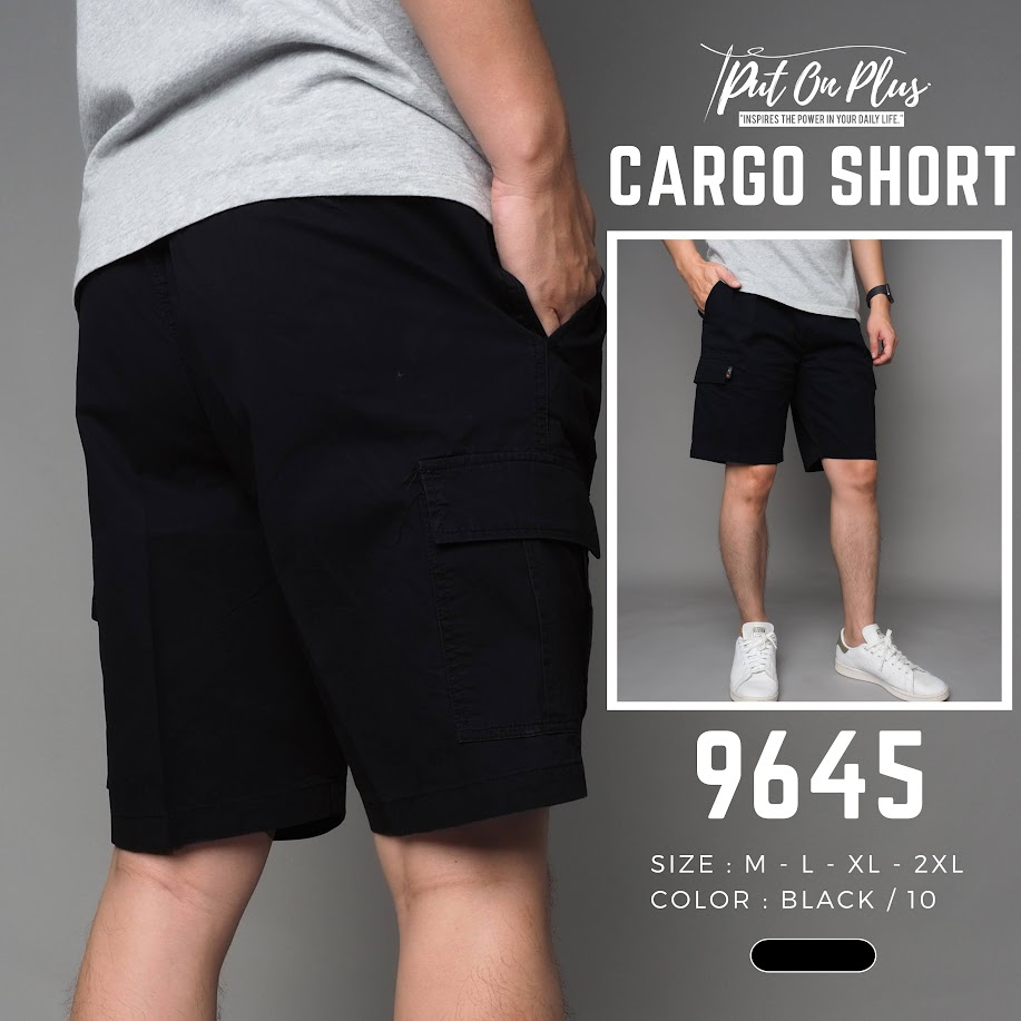 ⚡GW⚡9645 กางเกงขาสั้น ผู้ชาย เอวยืด คาโก้ ผ้าคอตต้อน สีพื้น ยาว 19.5 นิ้ว ไซส์ 30-40 Goodwin Brand - รูปที่ 3