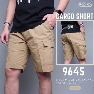 ⚡GW⚡9645 กางเกงขาสั้น ผู้ชาย เอวยืด คาโก้ ผ้าคอตต้อน สีพื้น ยาว 19.5 นิ้ว ไซส์ 30-40 Goodwin Brand