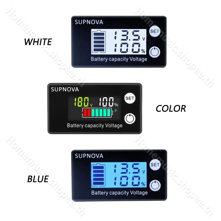 โวลต์มิเตอร์วัดความจุแบตเตอ DC 8-72V  หน้าจอ LCD วัดแรงดัน มิเตอร์วัดปริมาณแบตเตอรี่ ตัววัดโวลท์แบต