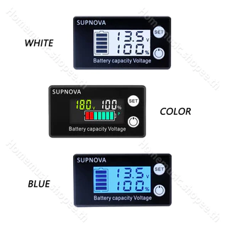 โวลต์มิเตอร์วัดความจุแบตเตอ DC 8-72V หน้าจอ LCD วัดแรงดัน มิเตอร์วัดปริมาณแบตเตอรี่ ตัววัดโวลท์แบต