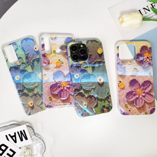 TT.เคสดอกไม้ Iphone11 i12 i12pro i12promax i13 i13pro i13promax เคสสามมิติ เคสไอโฟน เคสเงา เคสติดกากเพชร เคสโทรศัพท์