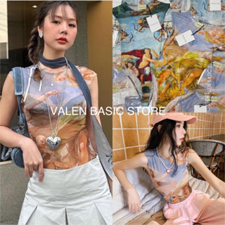 ZR bodysuit •บอดี้สูทแขนกุด เนื้อผ้าตาข่ายซีทรู สไตล์สาว Y2K TAG: valen basic store