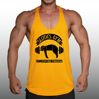 SLOTHS GYM เสื้อกล้ามเพาะกายทรงคลาสสิค Bodybuilding Dry Fit Gym Tank Top