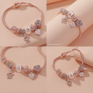 A37 สร้อยข้อมือ BEAUTIFUL Rose gold love ไม่ลอก ไม่ดำ สายปรับไม่ได้ จัดส่งทุกวัน