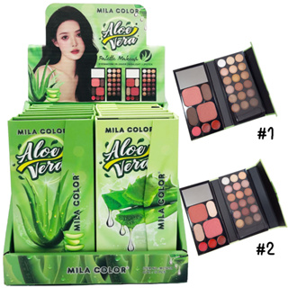 Palette Makeup Mila color aloe vera no.MC-5059  มิลาคัลเลอร์ เซ็ตพาเลท เมคอัพ สีสวย ครบจบที่เดียว พกพาง่าย