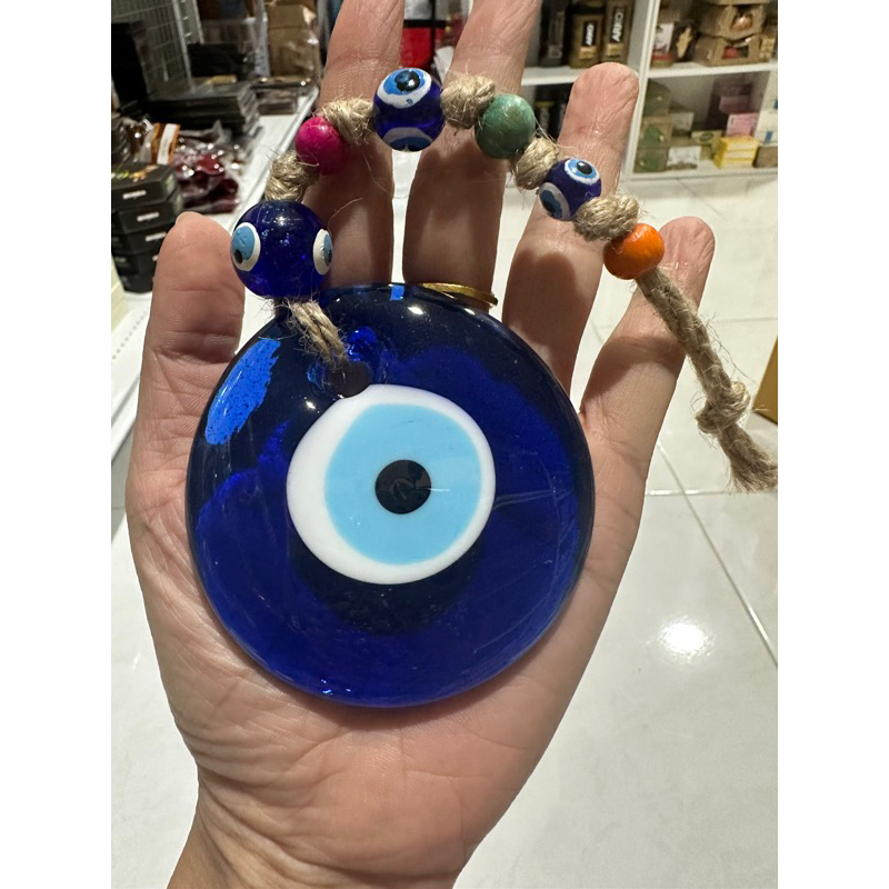 Nazar (amulet) Evil eye size 7-9 cm แขวนผนัง 🧿 พร้อมเชือก+ลูกปัด ของแท้จากตุรกี 💯% (ดวงตาปีศาจป้องกั