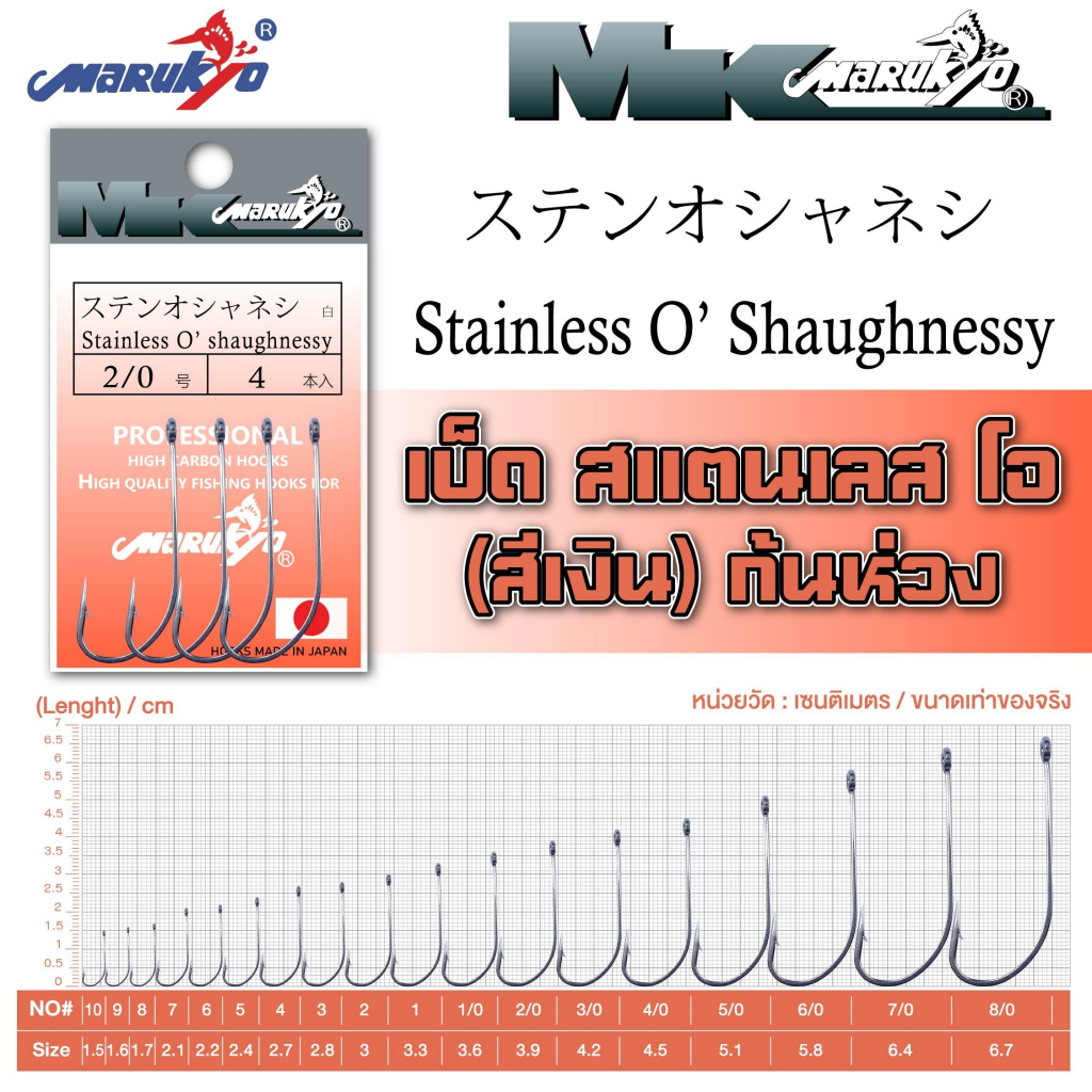 เบ็ดมารูเกียว STAINLESS O'SHAUGHNESSY