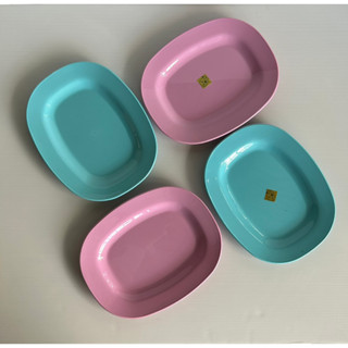 จานสิงโต 10 นิ้ว ทรงเปลเหลี่ยม ยกโหล 12 ใบ