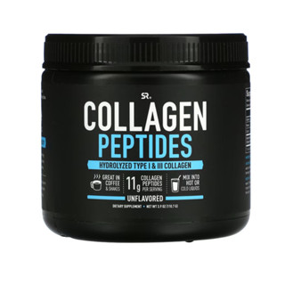 Sports Research Collagen Peptides Hydrolyzed Type I &amp; III Collagen Unflavored 3.9 oz (110.7g)