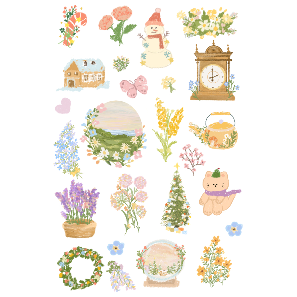 สติกเกอร์ Sticker A6 Flower in mind