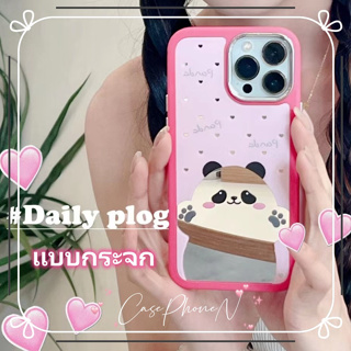 🔥สไตล์ใหม่🔥เคสไอโฟน iphone 11 14 Pro Max น่ารัก แพนด้าแดง แบบกระจก ปกป้องเต็มที่ เคส iphone 12 13 Pro Case for iPhone