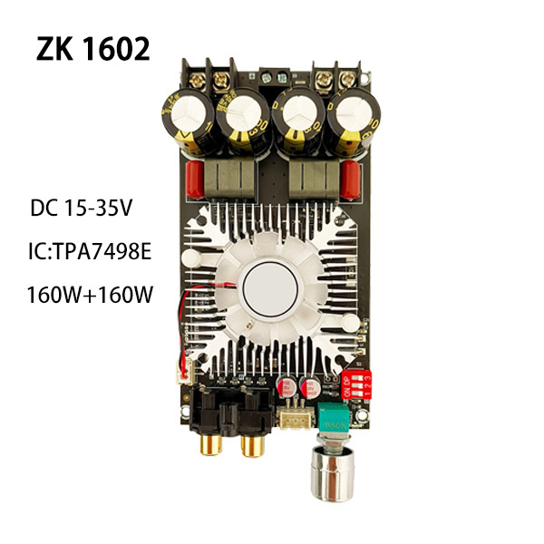 แอมป์ขับเบส ZK 1602 แท้  DA7498E  2*160W แอมป์ขับเบส DC 18-50v เพาเวอร์แอมป์ดิจิตอลเวทีหลัง สะพานคลิ