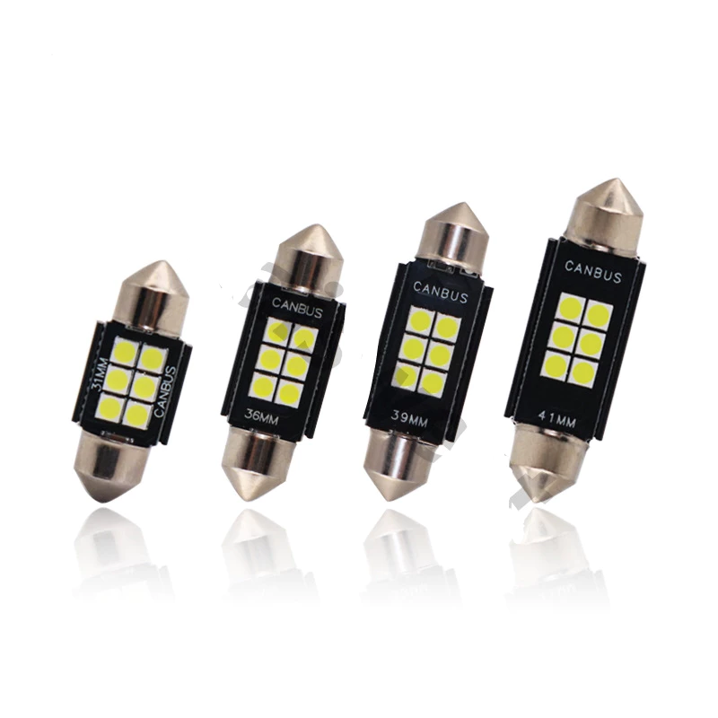 หลอดไฟเพดาน LED (1หลอด) 6SMD 31MM 3030 ไฟแคปซูล ใส่ได้ 12V สว่างมาก สีไอซ์บลู-สีขาว
