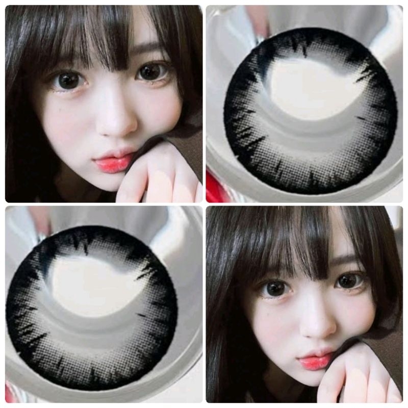 คอนแทคเลนส์ มี อย.ไทยบิ๊กอาย ลายเกร็ดหิมะ เกล็ดน้ำแข็ง รุ่น Chimmer/Icy-x/Shimmer สีดำ/Black มีค่าสา