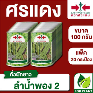 ขายส่ง เมล็ดพันธุ์ ศรแดง BIG ถั่วฝักยาว ลำน้ำพอง2  ขนาด 100 กรัม (100 กรัม X 20 กระป๋อง)