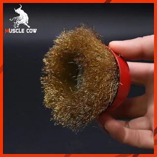 MUSCLE COW แปรงลวดถ้วย 3 นิ้ว เกลียว 10 x 1.5 mm. สำหรับงาน ขัดเงา ปัดเงา ทำความสะอาดชิ้นงาน ขัดลอกสี ขัดสนิม