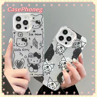 🍑CasePhoneg🍑ป้องกันการหล่น ขอบเต็ม iPhone 11 14 pro max การ์ตูน Hello Kitty คุโลมิ เรียบง่าย น่ารักcase for iPhone 12 13