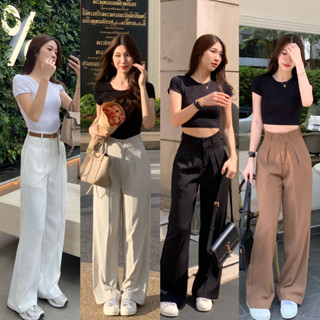 Signature Pants 890.- กางเกงเอวสูง ทรงสวย ขากระบอกกำลังดี เนื้อผ้าคุณภาพพรีเมียม