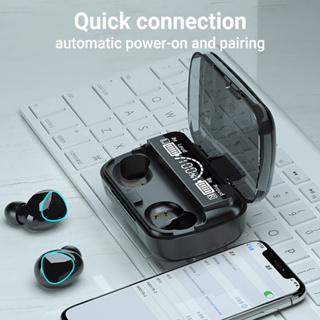 TWS Wireless bluetooth 5.1 headset Earphone Earbud รุ่นM10หูฟังบลูทูธ สเตอริโอ หูฟังเล่นเกมส์แยกเสียงซ้ายขวา หูฟังไร้สาย