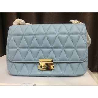 💙👜กระเป๋าสะพายสีฟ้า หนังทั้งใบ สวยมากหรูหรามาก (Shop kingpower) 💙NEW MK Crossbody Quilted Leather Crossbody Bag