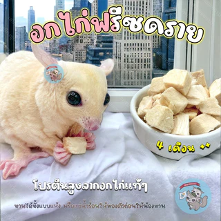 ( อกไก่ฟรีซดราย ) อกไก่ อกไก่ฟรีซดราย ไก่อบแห้ง ขนม ชูการ์ กระรอก ดอร์เมาส์ แฮมสเตอร์ บุชเบบี้ ลิงมาโมเสท
