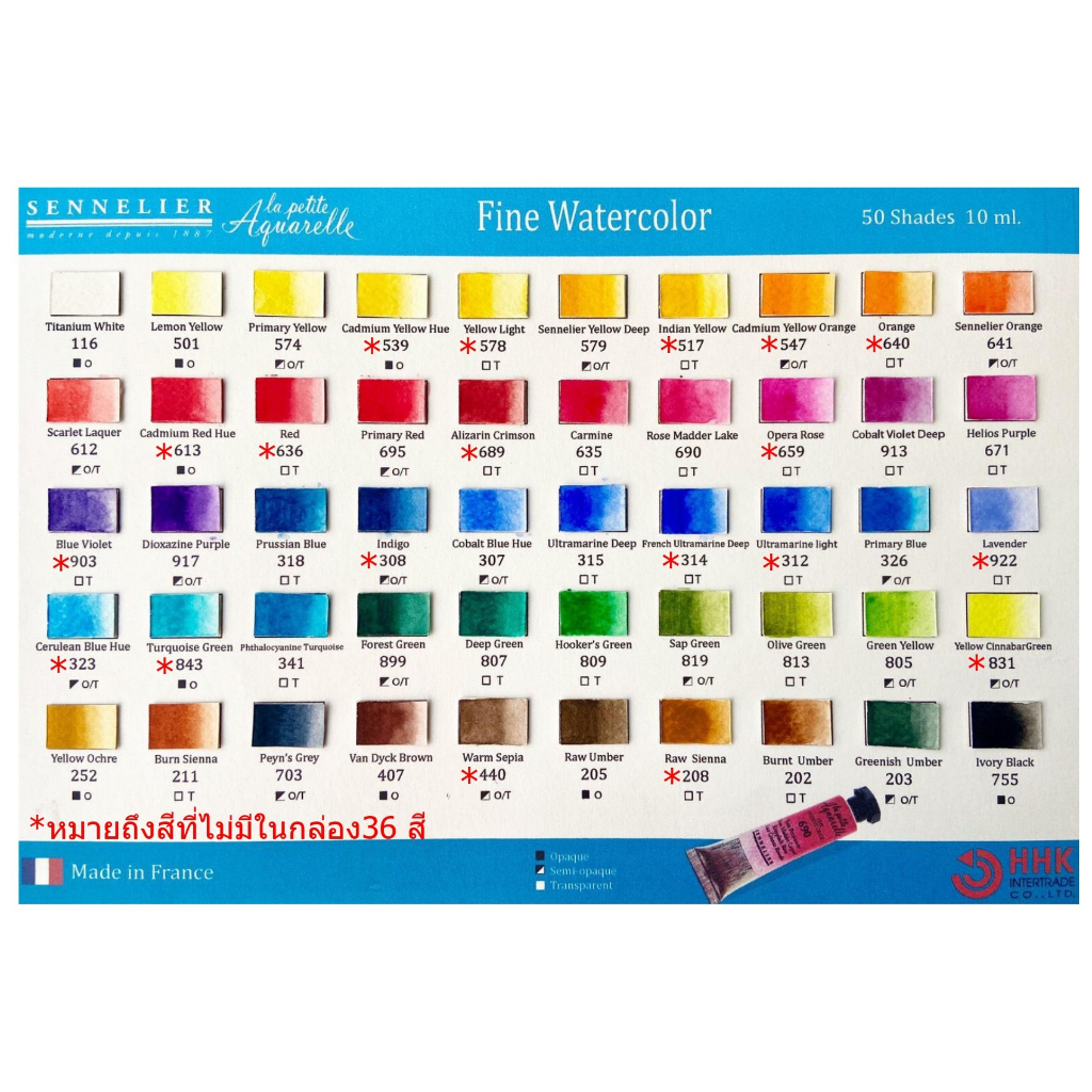Sennelier(เซนเนลิเย่) ชุดสีน้ำก้อน Travel Box 36 สี รูปที่ 4