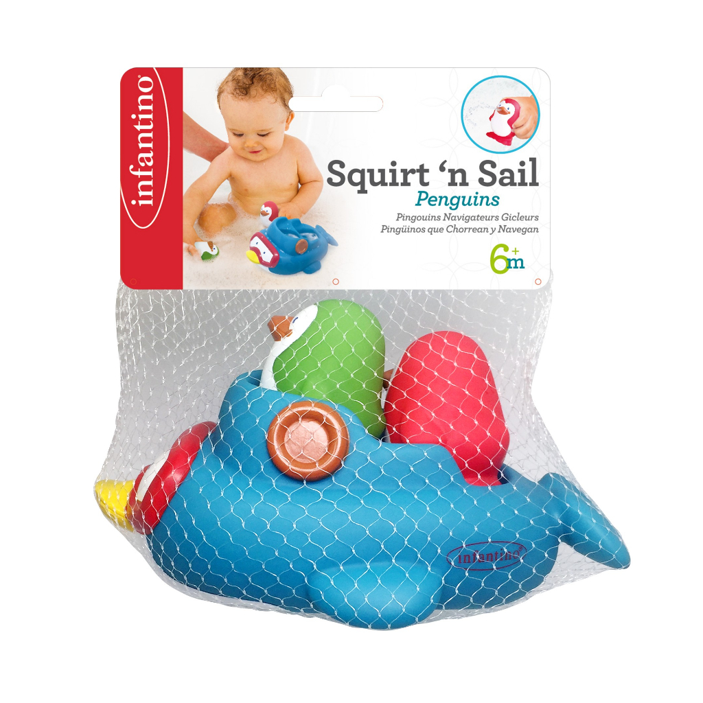 Infantino : Squirt'N Sail Penguins - ชุดของเล่นในน้ำ-แพนกวิ้น