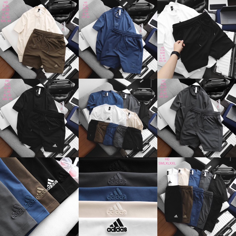 ชุดเซท Adidas 🖤🤍 เสื้อยืด + กางเกงขาสั้น 🩳 Hiend 1:1 cotton 💯