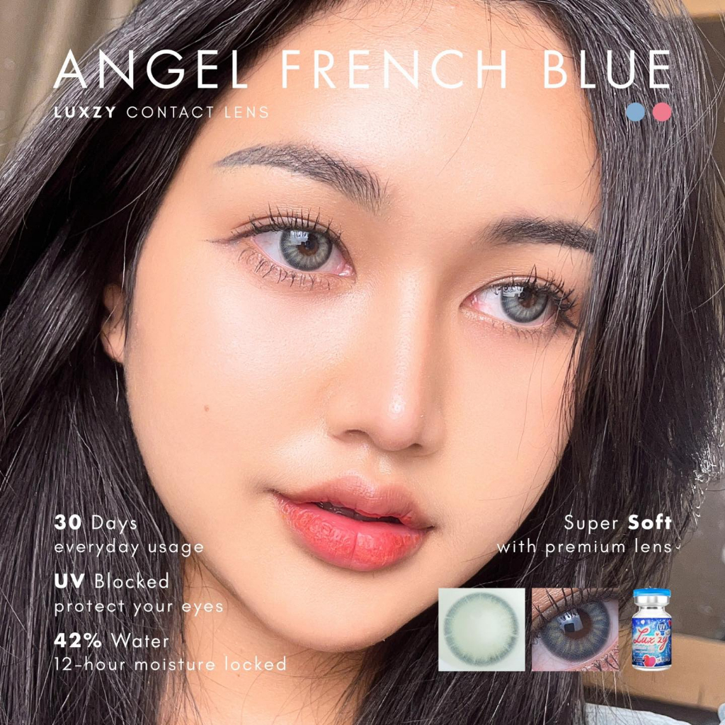 คอนแทคเลนส์🌈Angel French🌈 Green / Blue (Luxzylens) ขนาดมินิ💖 รุ่นฮิตล่าสุดจากเกาหลี - รูปที่ 7
