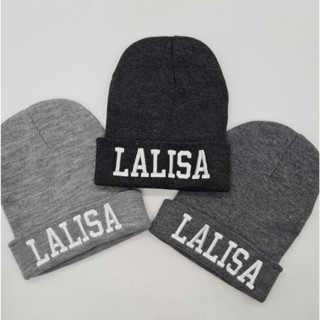 หมวกไหมพรม​ ลิซ่า​ Laliza ไหมพรมสีเทา​ หมวกบีนนี่สีเทา​ หมวกดารา​ Beanies hip-hop