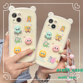 ❤️ส่งของขวัญ❤️ เคสไอโฟน 11 12 13 14 Pro Max สพันจ์บ็อบ การ์ตูน ความนิยม แฟชั่น สาวน่ารักหัวใจ Case for iPhone สไตล์วรรณศ