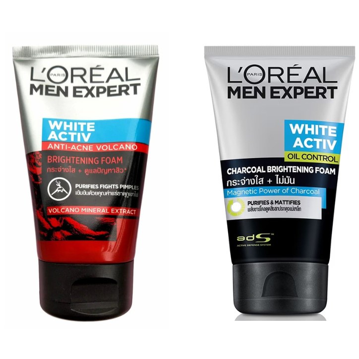 L'OREAL MEN EXPERT WHITE ACTIVE ลอรีอัลเม็น เอ็กซ์เพิร์ท ไวท์ แอ็คทีฟ โฟม 100 มล.