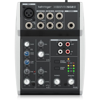 Behringer XENYX 502S มิกเซอร์อนาล็อก 5 อินพุตพร้อมอินเตอร์เฟส USB สตรีมมิ่ง