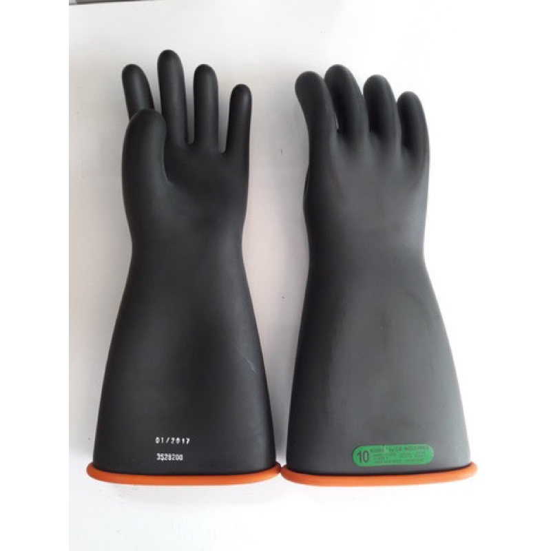 ถุงมือยางไฟฟ้าแรงสูง (Rubber Gloves) ถุงมือป้องกันไฟฟ้าแรงสูงคลาส 3 NOVAX 26,500V