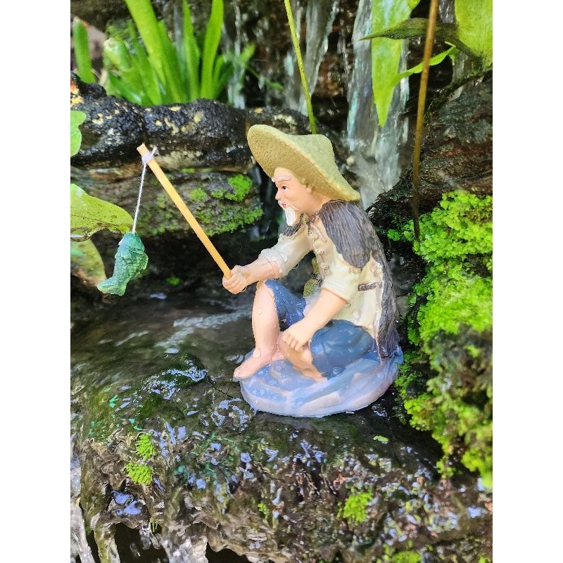 ตาแป๊ะตกปลา ส่งด่วน ตาแป๊ะตกแต่งตู้ปลา จัดสวน(พร้อมส่ง) - รูปที่ 2