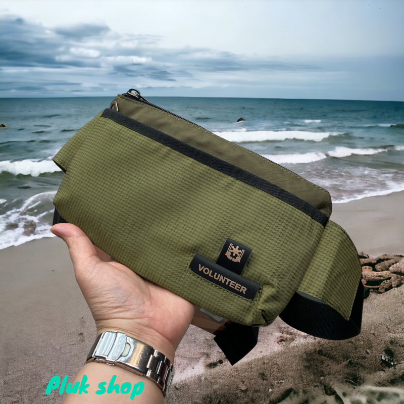 กระเป๋าคาดเอวใบเล็ก/ใส่วิ่ง/ใบบาง VOLUNTEER รหัส 1590-33 ผ้าไนลอน ผ้า2ชั้น ขนาด 23x14cm สำหรับทุกคน