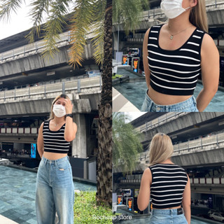 (พร้อมส่ง) เสื้อครอปลายทาง |(socheap.store)