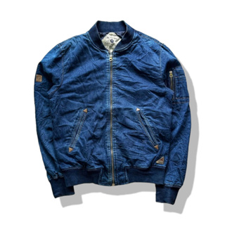 Zara Man Denim Collection Vintage Bomber Jacket รอบอก 42”
