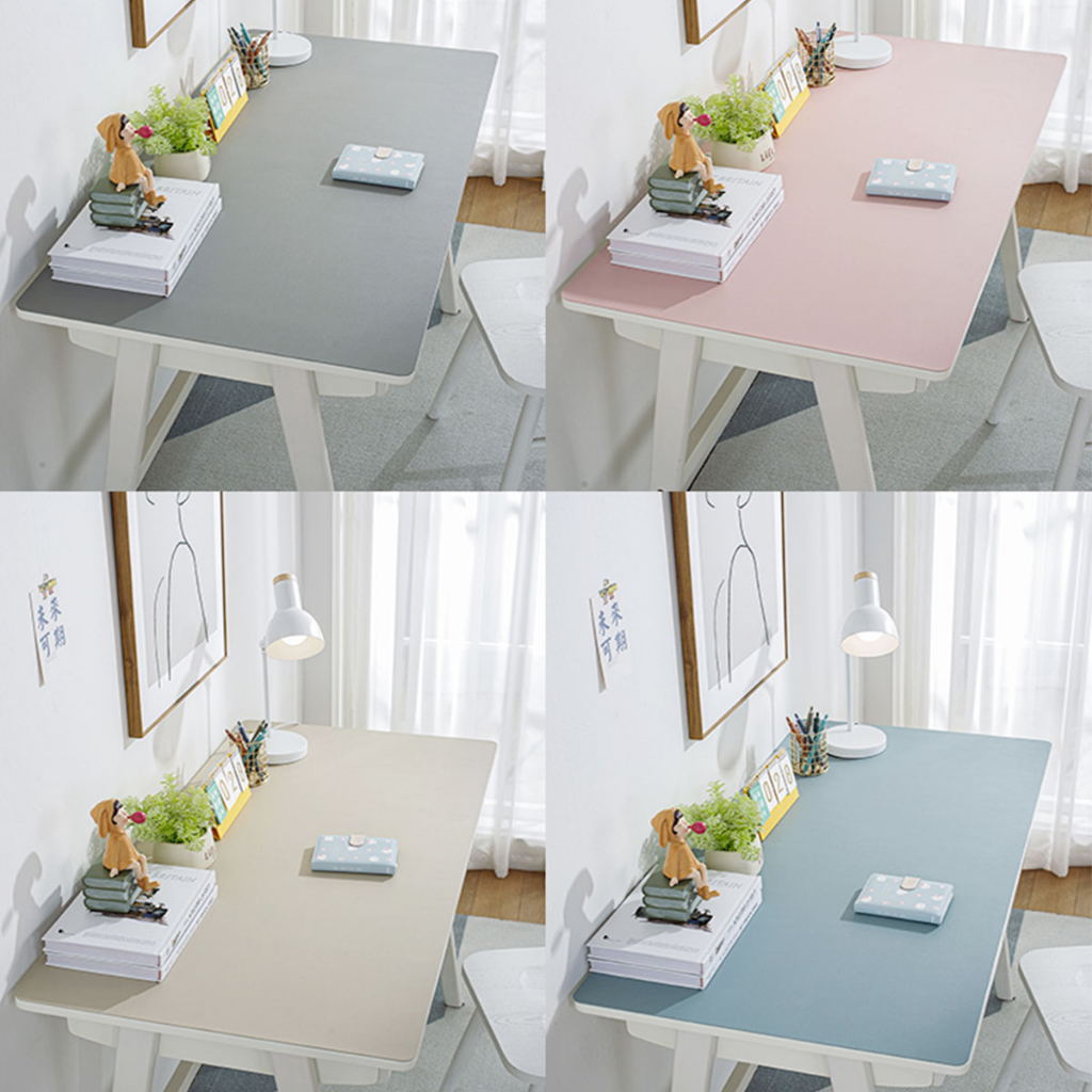 แผ่นรองโต๊ะแล็ปท็อป PU 60x30 40x80 45x90ซม แผ่นรองเมาส์หนัง สีดำ ชมพู สีน้ำเงินเข้ม PU แบบ dual-purpos desk Mouse pad