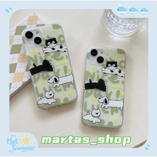 ❤️ส่งของขวัญ❤️ เคสไอโฟน 11 12 13 14 Pro Max แมว ลูกสุนัข แฟชั่น เรียบง่าย ฤดูร้อน สไตล์คู่รัก Case for iPhone สาวน่ารักห